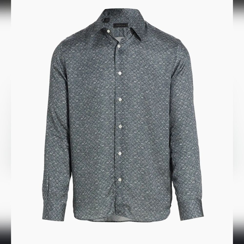 Saks Fifth Avenue Mens NWT COLLECTION Bubble Geometric Print Dress Shirt Size L